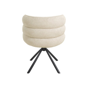 English Elm 270° Swivel Mid-Century Modern Upholstered Desk Chairs Set of 2 with Thick Cushion & Metal Base Beige W757P281146