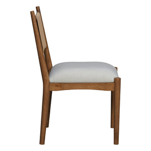 English Elm Upholstered Linen Dining Chairs Set of 2 Rubberwood Mid-century Woven Paper Rope Back Beige,Brown N776P385751D