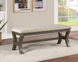 OSP Home Furnishings Monaco 48" Bench Grey Geo/Antique Grey