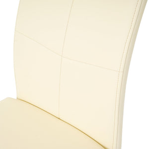 English Elm Modern Pu Upholstered Dining Chairs with Polished Metal Legs Ergonomic Set of 2 W210P164982