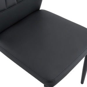 English Elm Table Black Textured Dining Set With 4 Ergonomic Pu Chairs - Modern, Durable & Stylish Design For Home W1151S04308-GIGA