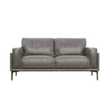 Wallace & Bay Onyx Gray Leather Loveseat - Transitional Style, Easy Assembly, Easy Care - 44.00