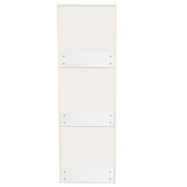English Elm Bookcase Tower with Pull Out Hidden Shelves on Wheels for Office or Bedroom W331P379776