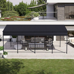 English Elm 12x20 Galvanized Steel Carport Heavy Duty Shelter for Vehicles with Powder Coated Roof W3213S00001