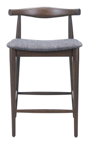 Zuo Modern Tuzka Counter Stool Set Of 2 - Modern Gray & Espresso Design For Chic Home Decor And Comfort Gray 100% Polyester,Rubberwood 110514-zuo-modern