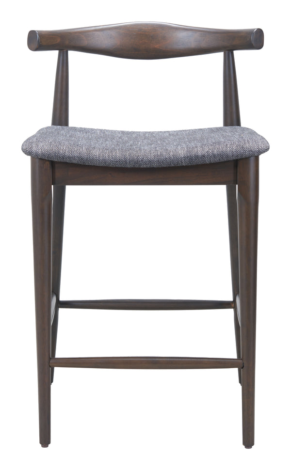 Zuo Modern Tuzka Counter Stool Set Of 2 - Modern Gray & Espresso Design For Chic Home Decor And Comfort Gray 100% Polyester,Rubberwood 110514-zuo-modern