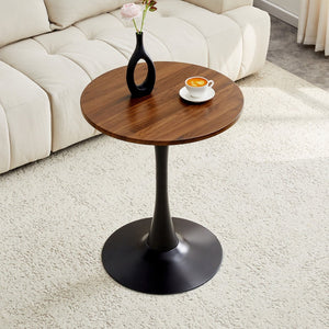 English Elm Round Faux Marble Tulip Dining Table Mid Century Pedestal Base for Compact Kitchens Walnut W2920P395713