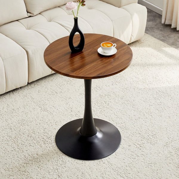 English Elm Round Faux Marble Tulip Dining Table Mid Century Pedestal Base for Compact Kitchens Walnut W2920P395713