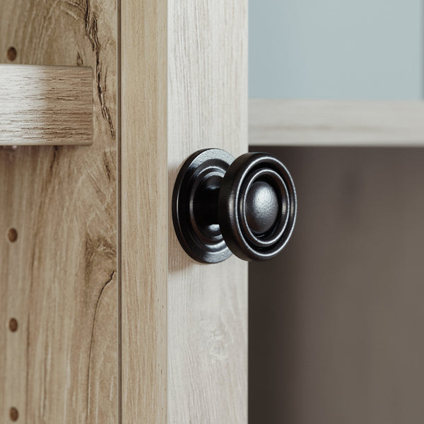 English Elm Hutch, Elegant Brown-Finish Storage Solution With Adjustable Shelf For Home Or Office Display Needs B356P367879