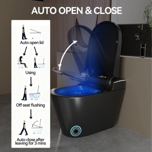 English Elm Unique Intelligent One-piece Toilet with Integrated Bidet Heated Seat and Auto Lid Black W3133P414563
