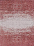 Unique Loom Outdoor Modern Ombre Machine Made Abstract Rug Rust Red, Gray 8' 0" x 11' 4"