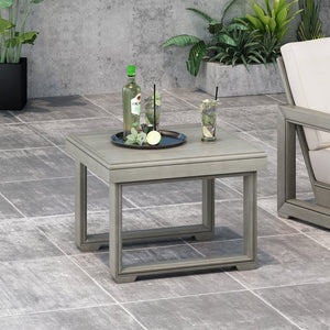 English Elm Christopher Knight Home® - WESTCHESTER Acacia Wood Outdoor Coffee Table with Rustic Slat Top and Durable Sled Legs, 38.5"W LIGHT GREY 23.5 L x 23 W x 7.75 H N776P301045G