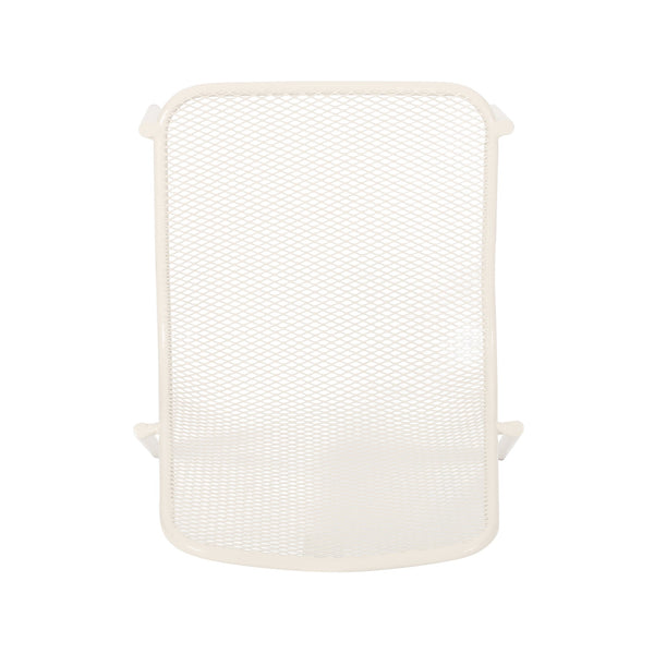 English Elm Christopher Knight Home® - 3 Piece Seating Group Iron Patio Set in Ivory White with Mesh Chairs & Glass Top Side Table, RTA 65200.00WHI_65201.00WHI