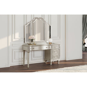 English Elm Colwood Four Drawer Glam Vanity Desk with Crystal Knobs and Built in Usb Charging B062S01490