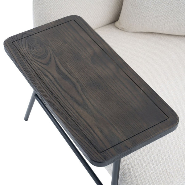 English Elm Leisure Linen Accent Chair with Built-in Side Table Pockets and Lumbar Pillow Modern Beige W395P453307