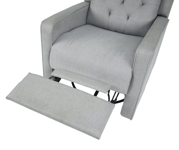 English Elm Swivel Manual Motion Glider Recliner with Diamond Tufted Back, Square Arms & 360° Comfort Rotation DARK GREY 31 L x 30 W x 26 H B089P240469