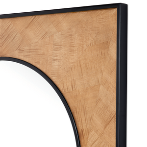 Kallista Taupe Mirror with Black Mahogany Trim and Sycamore Veneer for Elegant Home Décor
