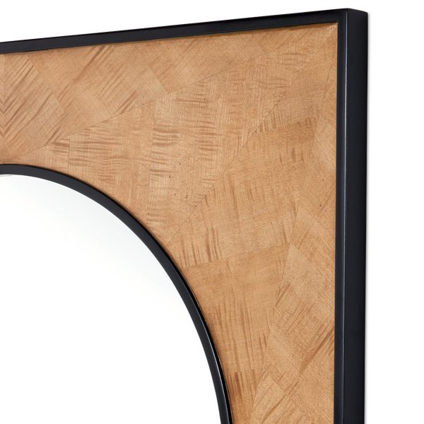 Kallista Taupe Mirror with Black Mahogany Trim and Sycamore Veneer for Elegant Home Décor