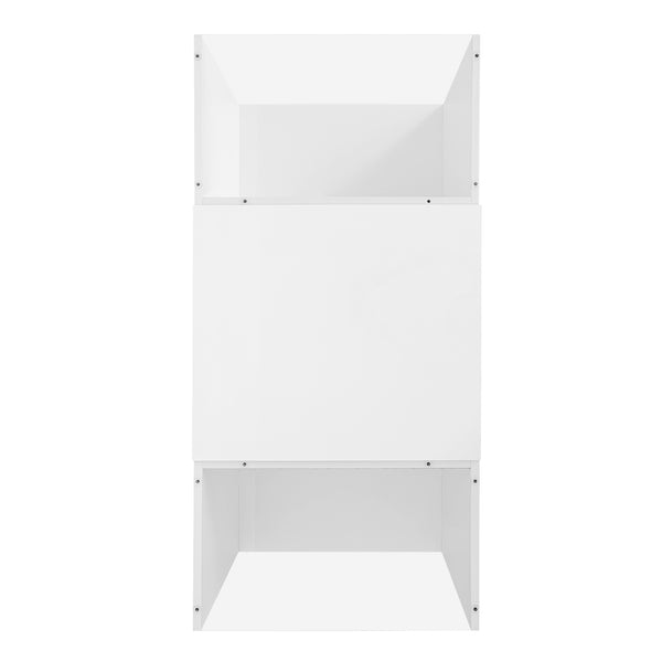 English Elm U-Can LED Coffee Table with Glass Top, 16-Color Bluetooth APP Lighting, Hidden Drawers & Open Storage White N724P290056K