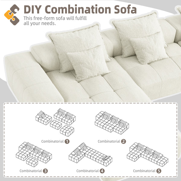 English Elm Modern Oversized Modular Sectional Sofa In Sparkling Chenille - Customizable 6-Piece Design, No Assembly! W1885S00073