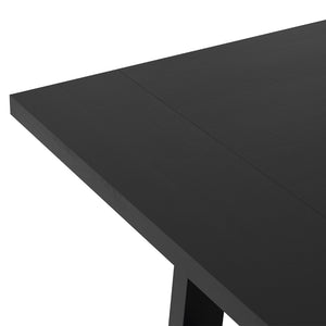 English Elm Whitley Solid Mango Wood Farmhouse Dining Table Trestle Base Seats Six Black B136P420749