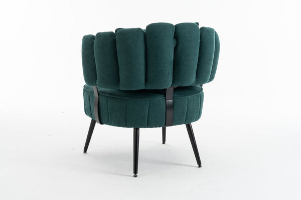 English Elm Decorative Chenille Barrel Tub Chair with Pocket Coil Cushion for Cozy Reading Nooks Green W5188P462020