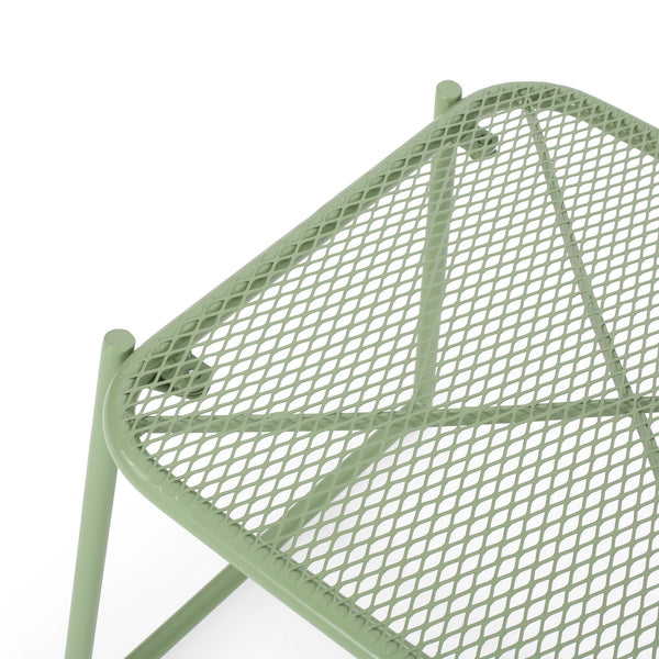 English Elm Christopher Knight Home® - ELBA Modern Mesh Shell Chat Set with Powder-Coated Iron Frame, Retro Minimal Outdoor Seating Green N775P250740G