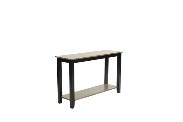 English Elm Modern Walnut Veneer Console Table with Open Shelf, Solid Rubberwood Legs, Sleek Living Room Accent Piece Black,Black+ Gray,Gray 20 L x 5 W x 51 H B011P396180