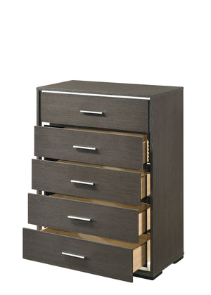 English Elm Escher Eight-Drawer Modern Oak-Style Dresser with Soft-Close Glides, Dovetail Construction, Dust-Proof Gray,Oak 54 L x 20 W x 37 H B2726P261878