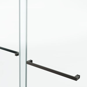 English Elm 60*72" Frameless Double Sliding Shower Door with 10mm SGCC Tempered Glass, Leak‑Free 304 Stainless Hardware Black T3177P320586