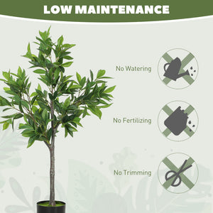 English Elm Potted Laurel Artificial Tree with 345 Peva Leaves Lifelike Indoor Greenery Decor T3971P390444