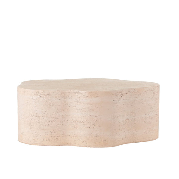 English Elm Cloud-shaped Mgo Coffee Table Travertine Finish Sculptural Indoor Outdoor Lounge N772P379524T