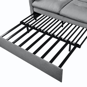 English Elm (old: W3163p269700) Convertible Chenille Sleeper Loveseat with Queen Pullout and Rolling Casters Grey W3163S00101