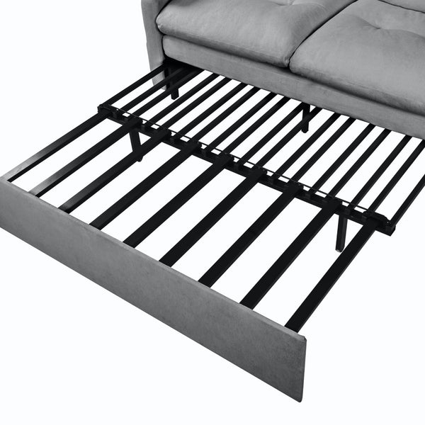 English Elm (old: W3163p269700) Convertible Chenille Sleeper Loveseat with Queen Pullout and Rolling Casters Grey W3163S00101