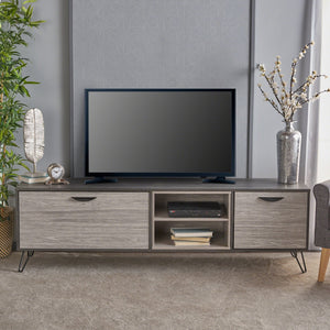 English Elm Christopher Knight Home® - Multifunctional Modern Industrial TV Cabinet with Hairpin Legs, Fold-Out Cabinet & Ample Grey Storage 61166.00