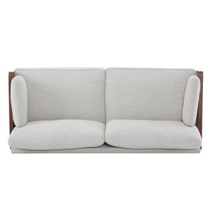 English Elm Mid-century Modern Compact Sofa with Plush Cushions and Rounded Wood Legs for Living Rooms Beige N771P205110M