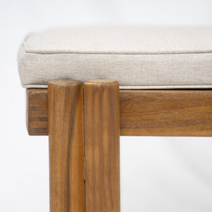 English Elm Christopher Knight Home® - Cove Acacia Wood Armless Dining Chairs Set Of 2 – Stylish Teak Finish & Comfortable Beige Cushions N775P329651T