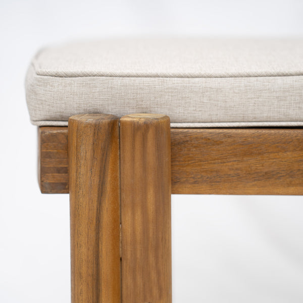 English Elm Christopher Knight Home® - Cove Acacia Wood Armless Dining Chairs Set Of 2 – Stylish Teak Finish & Comfortable Beige Cushions N775P329651T