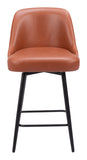 Keppel Swivel Counter Stool Brown 109972 Zuo Modern