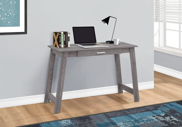 English Elm Computer Desk with 42" L Brown Laminate Top, Closed Storage Drawer, Sleek Handle, Modern Workspace Organizer Grey 46 L x 22 W x 5 H B2710P219638