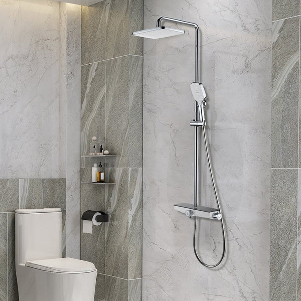 English Elm Triple Function Wall Mounted Shower System with Rainfall Handheld and Copper Body W2071P227920
