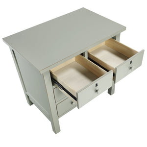 English Elm Georgina Distressed 4-Drawer Nightstand with French Dovetail Drawers and Decorative Faux Keyholes, 32" Antique Grey B050P376954