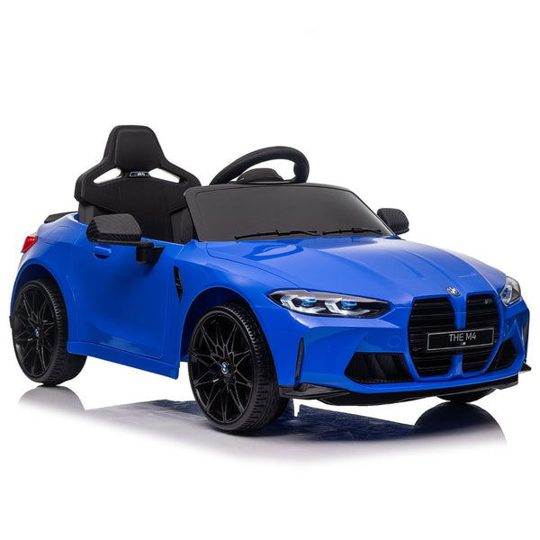 English Elm Bmw M4 Licensed Kids Ride on Car with Parental Remote Dual Motors and Led Lights Blue W1578P214204