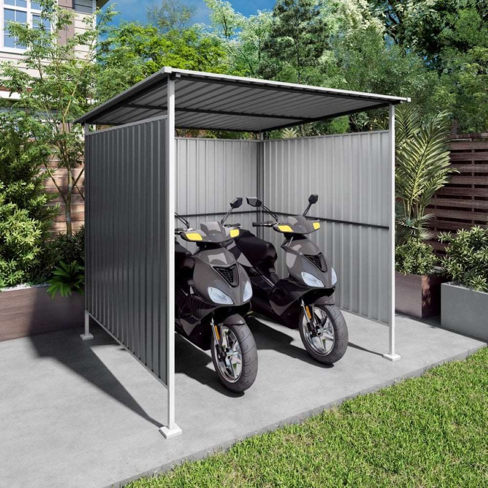 English Elm 6x6ft Outdoor Hardtop Metal Lean to Gazebo for Patio Grill Storage and Backyard W3213P458079