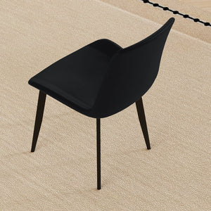 English Elm Modern PU Leather Dining Chairs with Carbon Steel Legs, Water-Resistant, 330lb Capacity, Set of 4 Black W2699P388294