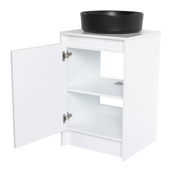 English Elm 20" Freestanding Vanity with Ceramic Sink Soft Close Storage Glossy White Bath W999S00386