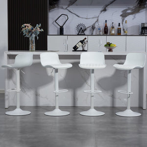 English Elm Bar Stools Set of 2 Adjustable Swivel Pu Leather Kitchen Island Seating with Back White W676P358683