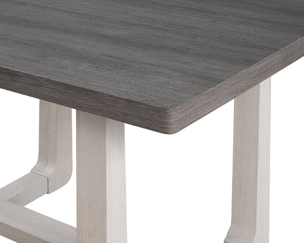 English Elm Transitional Trestle Base Dining Set with Upholstered Chairs for Modern Farmhouse Rooms Gray B2741S00784