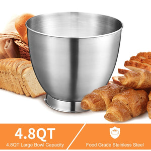 English Elm Geek Chef Tilt-head Stand Mixer Copper Motor Planetary Action 4.8qt Stainless Bowl Gray W1002P416196