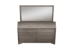English Elm Modern Six Drawer Wood Dresser with Gold Hardware and Sculptural Legs for Bedroom B011P448745